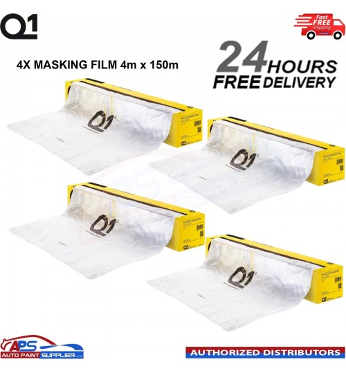 4x Q1 MASKING FILM SHEETING ROLL 4M X 150M PREMIUM AUTOMOTIVE PAINT PROTECTON